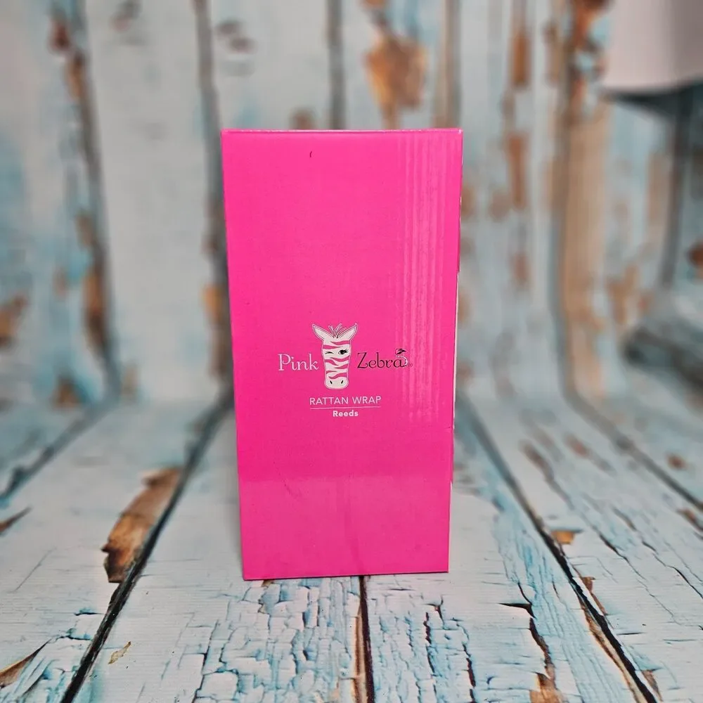 Pink Zebra Rattan Wrap Reed Diffuser Set Vase & Reeds Home Fragrance Decor NEW